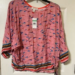 Vintage America Pink Flowy Blouse NWT Size Large